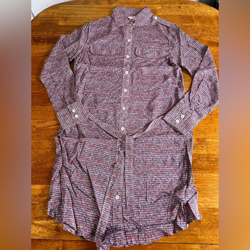 NWOT Anthropologie 11.1 Tylho multicolor long-sleeve belted shirt dress Size S